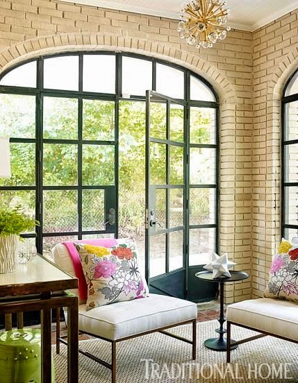 beautiful brick sunroom