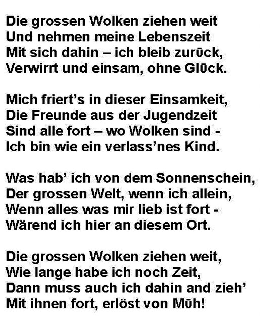 DIE GROSSEN WOLKEN ZIEHEN WEIT