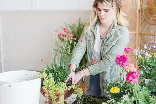 Planting spring annuals in recycled containers