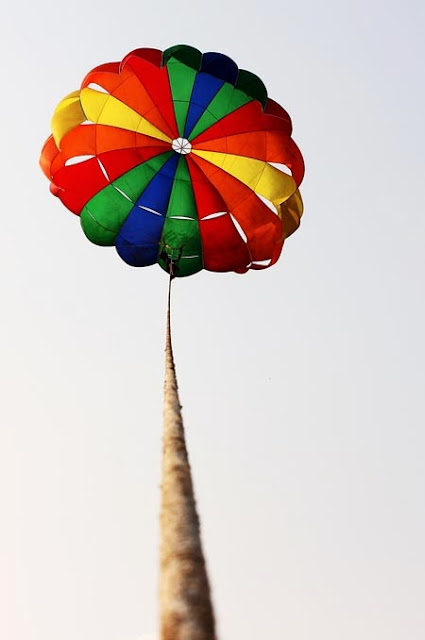 closeup shot of a para sail