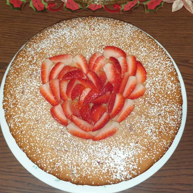 Baked homemade strawberry cake