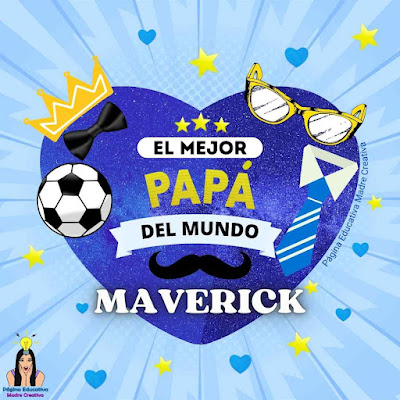 Solapín Nombre Maverick por el Día del Padre para imprimir gratis