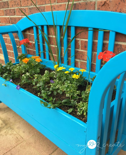 Bench Repurposed into a Planter, MyLove2Create