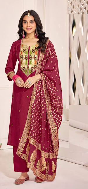 Vitara Mitasha Embroidered Kurti Bottom With Dupatta Export