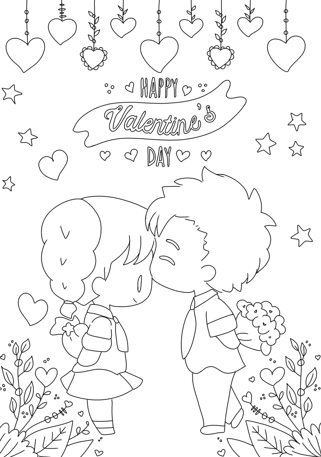 chibi valentine's day coloring sheets