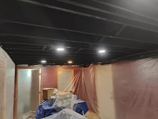 Basement ceiling painting near clarence NY