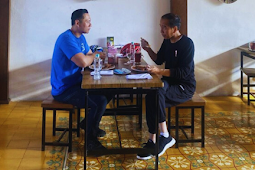 Jokowi dan AHY berbincang isu kebangsaan saat sarapan pagi di Yogyakarta.
