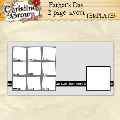 http://www.christinabrowndesigns.com/2009/06/fathers-day-2-page-template-freebie.html