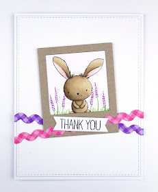 Cute bunny thank you card, using Sweetest Somebunny by MFT