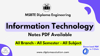 MSBTE Information Technology Notes PDF | Diploma IT Branch Notes PDF