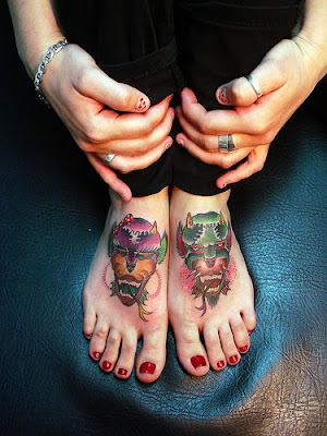 tattoos on foot for girls. devil tattoos on feet girls