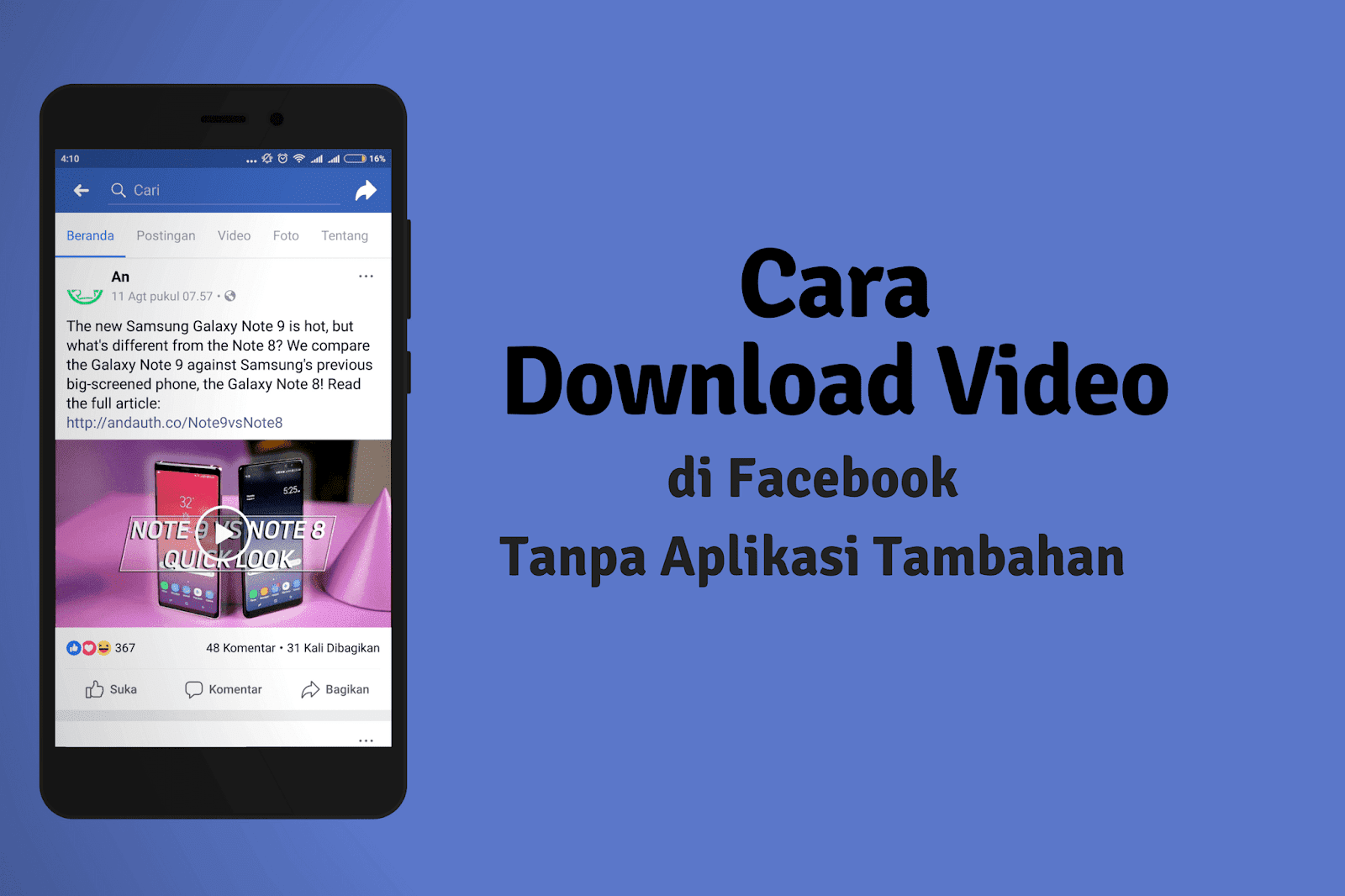 Cara Download Video di Facebook Tanpa Aplikasi di HP & Komputer