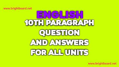 english paragraph question and answer for all the units for 10th std as per new syllabus- brightboard.net