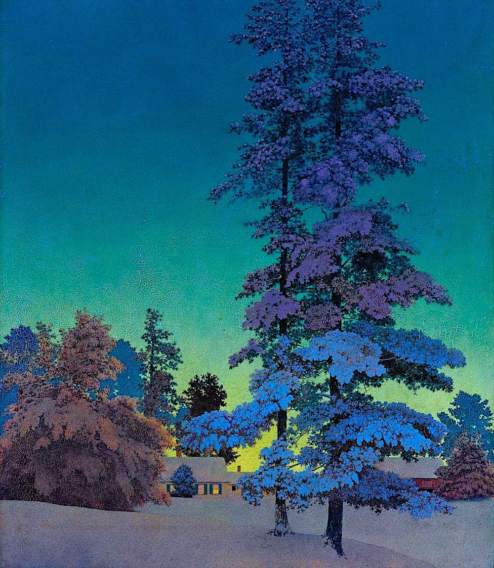 Maxfield Parrish tree winter