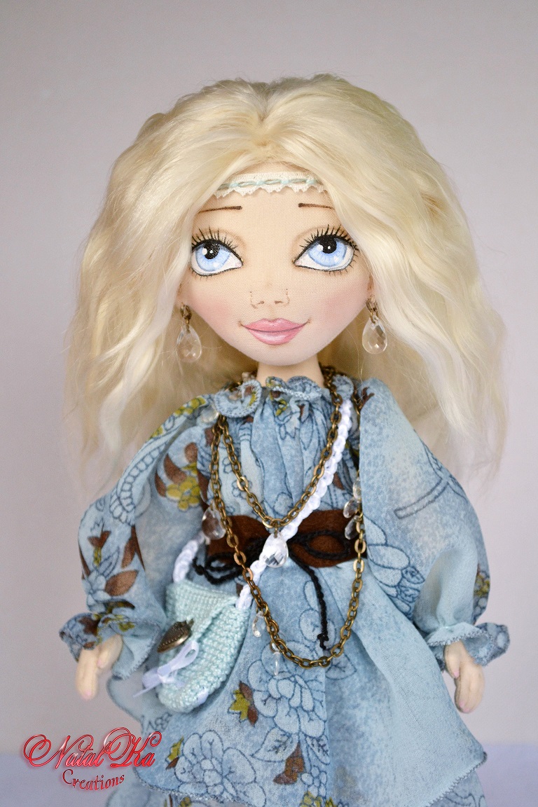 Авторская текстильная кукла от NatalKa Creations. Cloth art doll handmade by NatalKa Creations