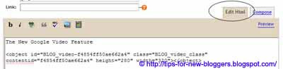 Customize Video Upload in Blogger
