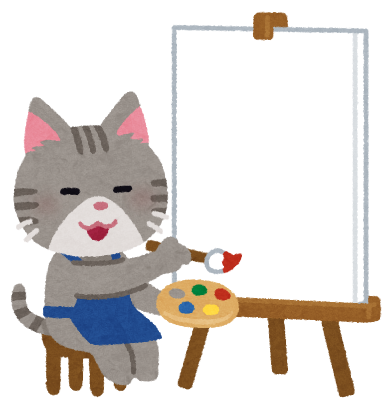 いろいろなキャンバスに絵を描く動物のキャラクター かわいいフリー素材集 いらすとや