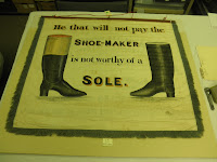 Trade Banner, 1841, historic textiles, Maine Historical Society, art conservation, magnetic mounts for museum display and exhibit