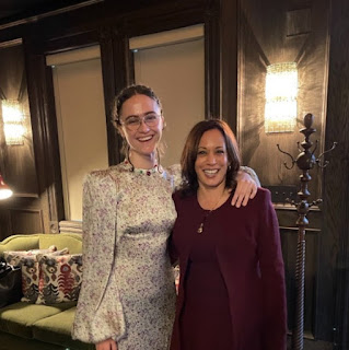 Ella Emhoff with her step-mother Kamala Harris