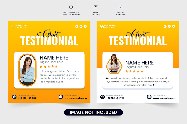 Client testimonial layout template free download