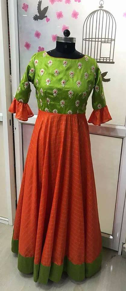 Elegant Pakistani Frock Dress in Orange Shade #PF312 | Pakistani frocks,  Elegant dresses, Pakistani long dresses