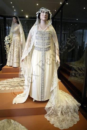 royal wedding gowns. The gown is silk crepe moire
