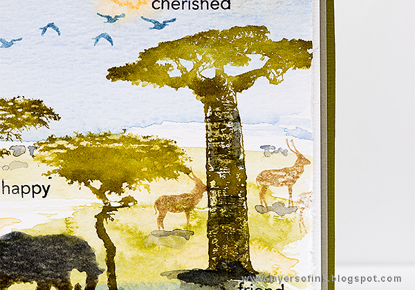 Layers of ink - Wildlife Birthday Card by Anna-Karin Evaldsson with Darkroom Door African Trees stamps