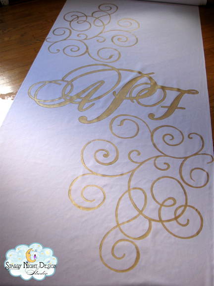 Ashley contacted us to do a custom aisle runner for her wedding that