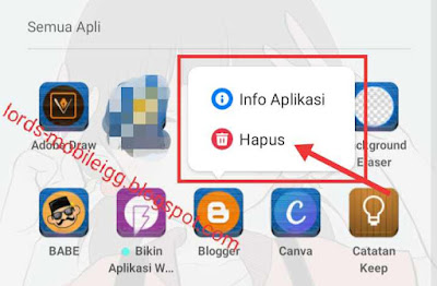 Cara hapus aplikasi bawaan handphone
