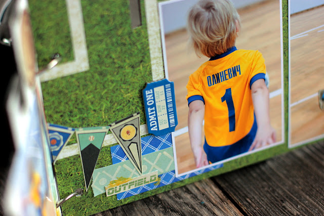 Football Mini Album Frame by Elena Olinevich using BoBunny Game On Collection