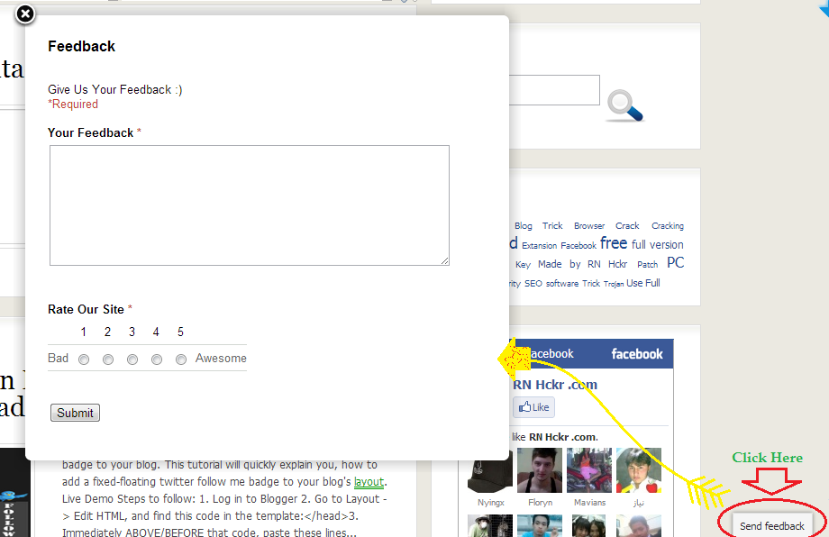 Cool Feedback Widget For Blogger Generator