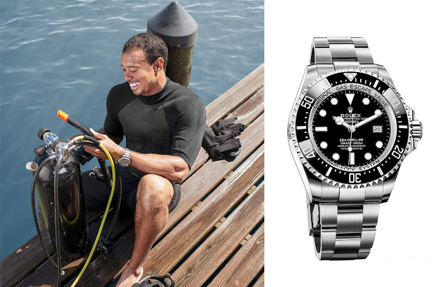 Eldrick Tiger Woods et sa réplique de montre Rolex