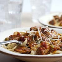 Spicy Sausages and Linguine