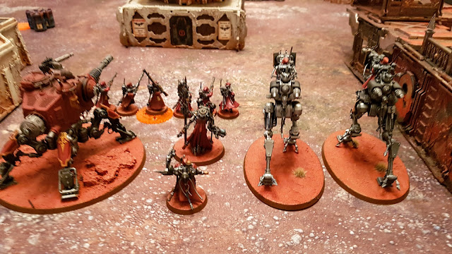 Warhammer 40k battle report - Eternal War -  Front-Line Warfare - 500 points - Adeptus Mechanicus vs Imperial Guard.