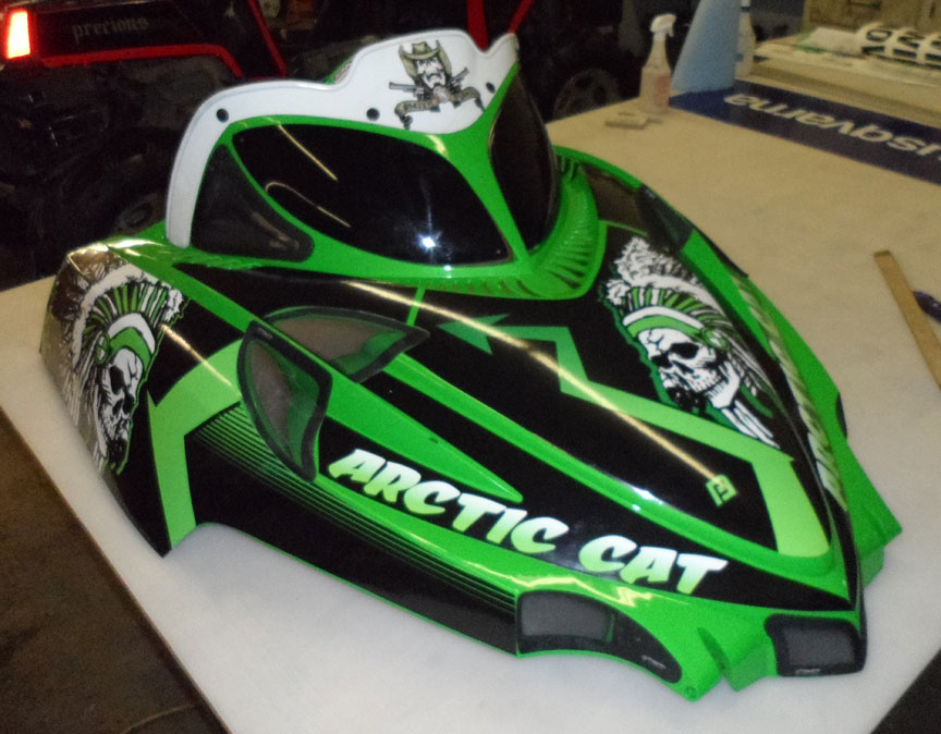 omecca custom graphic design: Arctic Cat Sled Hood Graphics