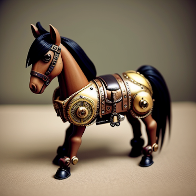 Steampunk Horse Statue Miniature 3D amazingwallpapersa blogspot com (7)