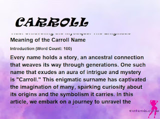 meaning of the name "CARROLL"