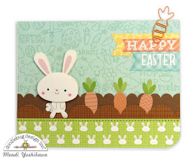 Doodlebug Design Easter Express Bunny & Carrot Garden Card by Mendi Yoshikawa