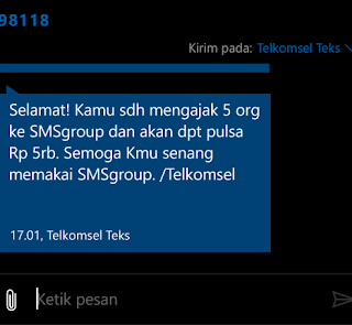 Dapat Bonus Pulsa dari SMSgroup