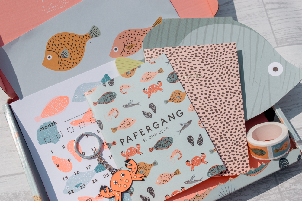 Various sea creature themed stationery