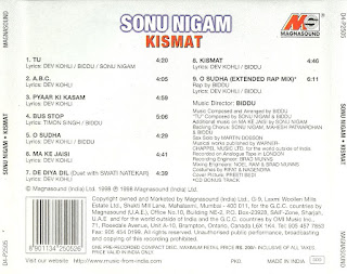 Sonu Nigam - Kismat [FLAC - 1998]