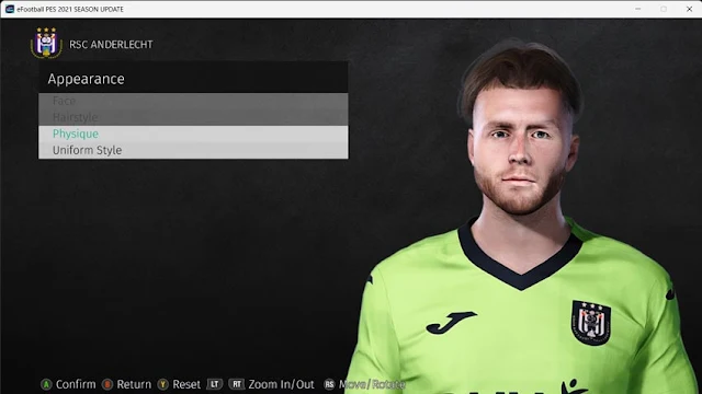 Colin Coosemans Face For eFootball PES 2021