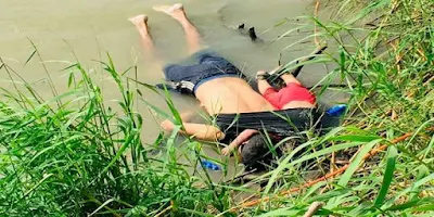 imagem de Pai e filha imigrante afogados na fronteira do México com Estados Unidos