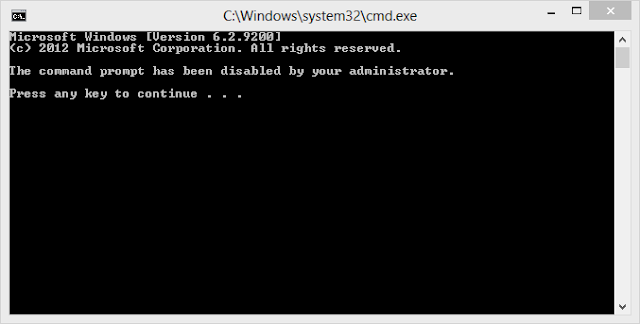 Disabled Command Prompt Window