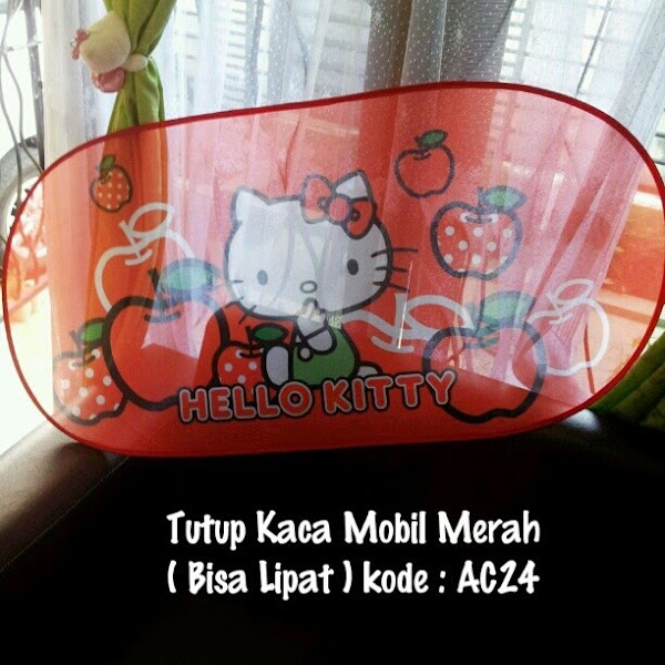 Tutup Kaca Mobil Hello Kitty Murah Grosir Ecer Merah