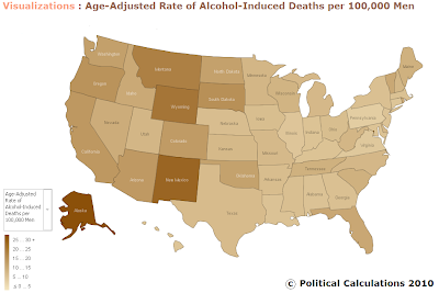 United States Age-Adjusted Alcohol-Induced Death Rate per 100,000 Men in 2006