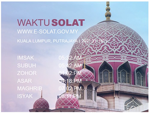 Waktu Solat Malaysia 2020