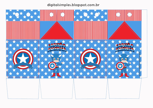 Captain America Baby: Free Printable Boxes.