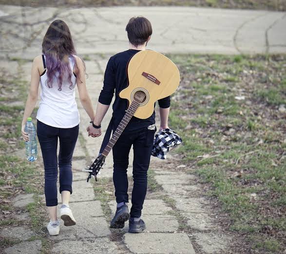 Guitar Boy Together Girl Couple Romance Romantic
