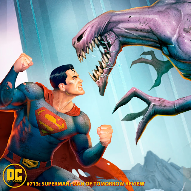 Superman Man of Tomorrow Poster -- Superman facing down Parasite